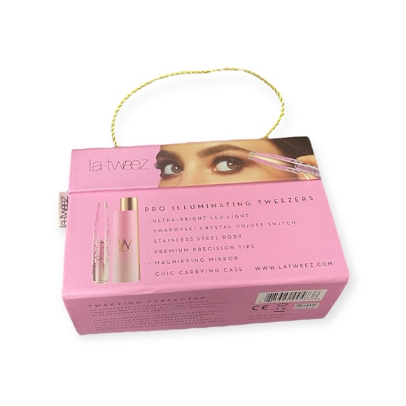 🆕 La-Tweez 24 Karat PINK OMBRE Pro Illuminating Tweezer with Diamond Dust Tip - Picture 6 of 6